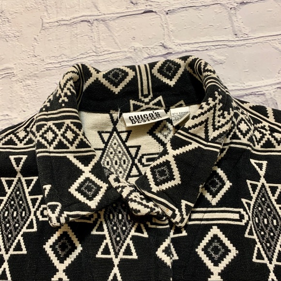 Vintage 80s Chico's Aztec Tribal Button Up Jacket - Picture 5 of 10